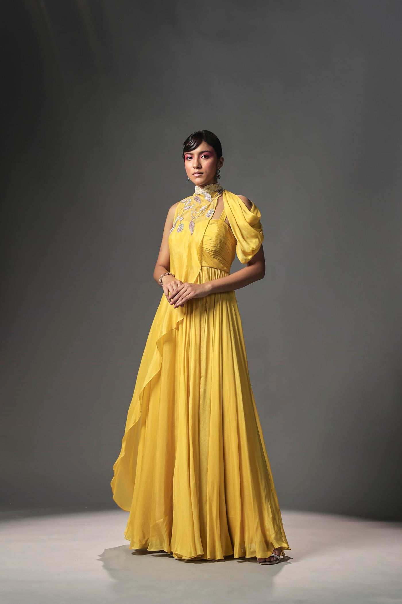 Daffodil drape Anarkali set