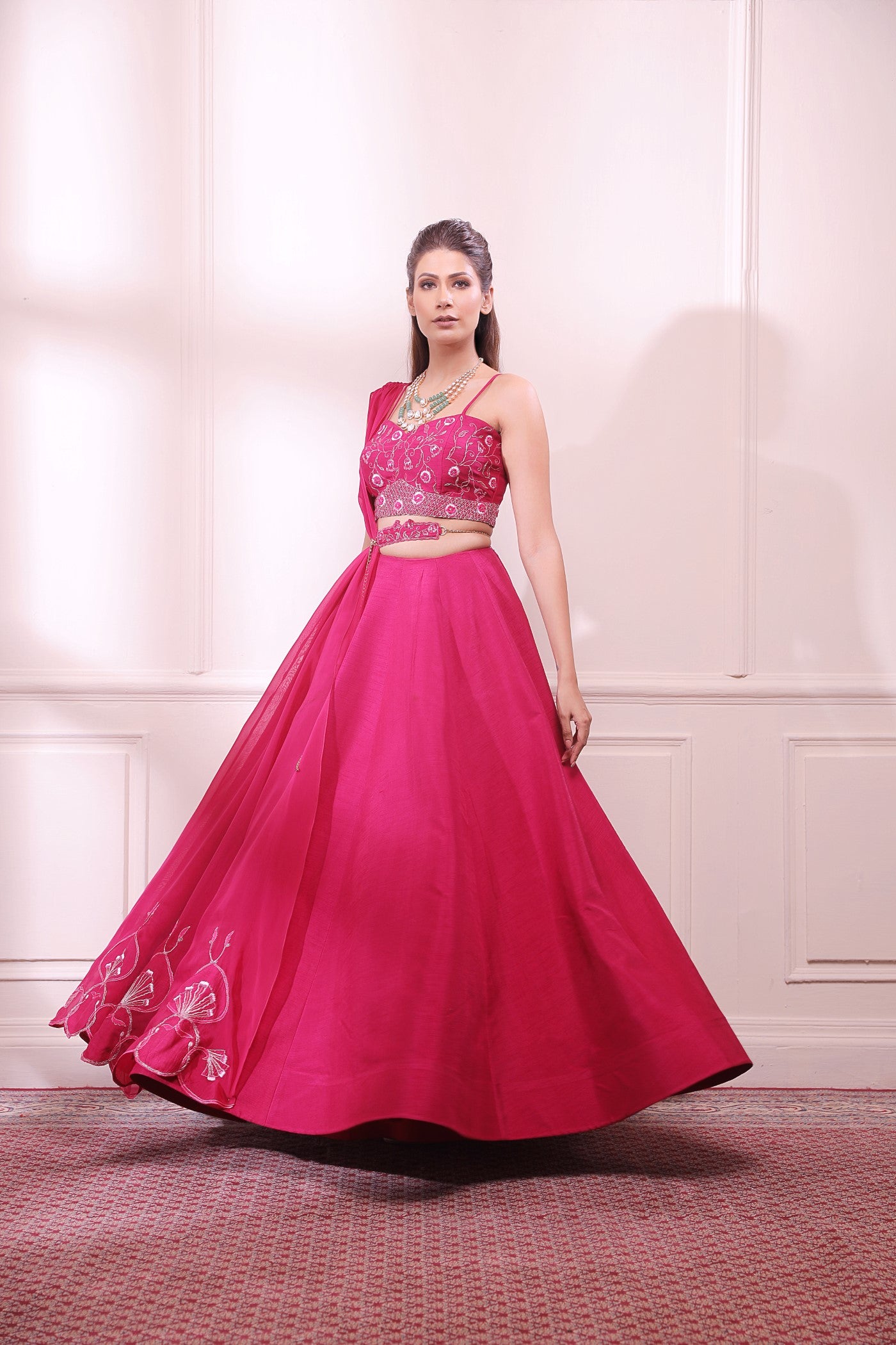 Pink sapphire lehenga set
