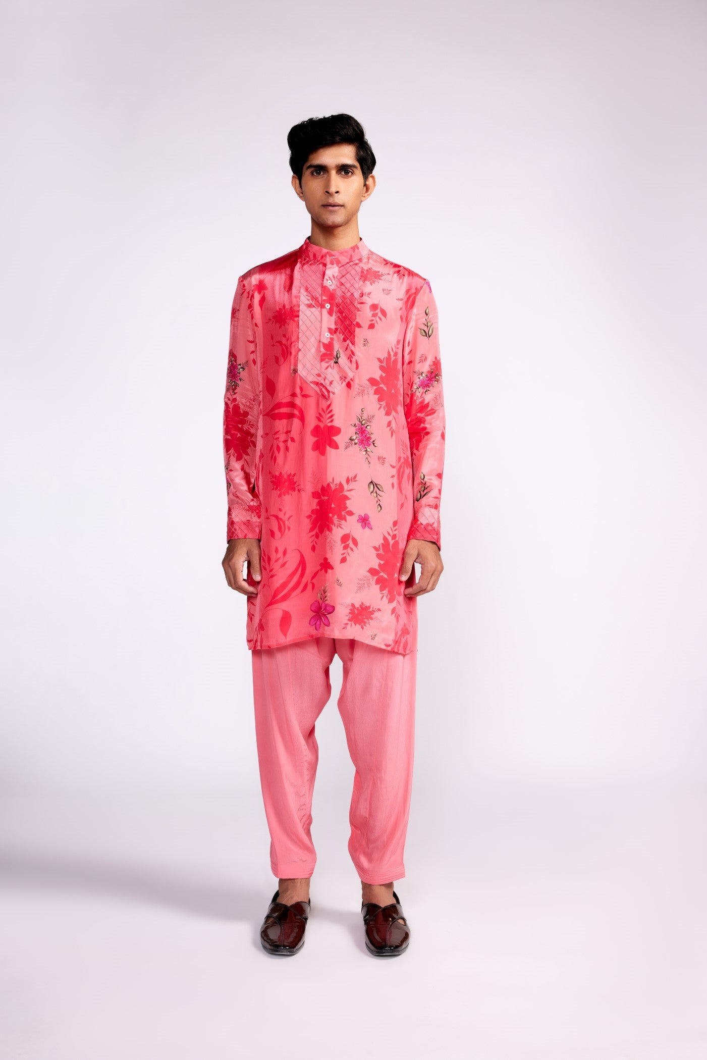 Pink printed kurta