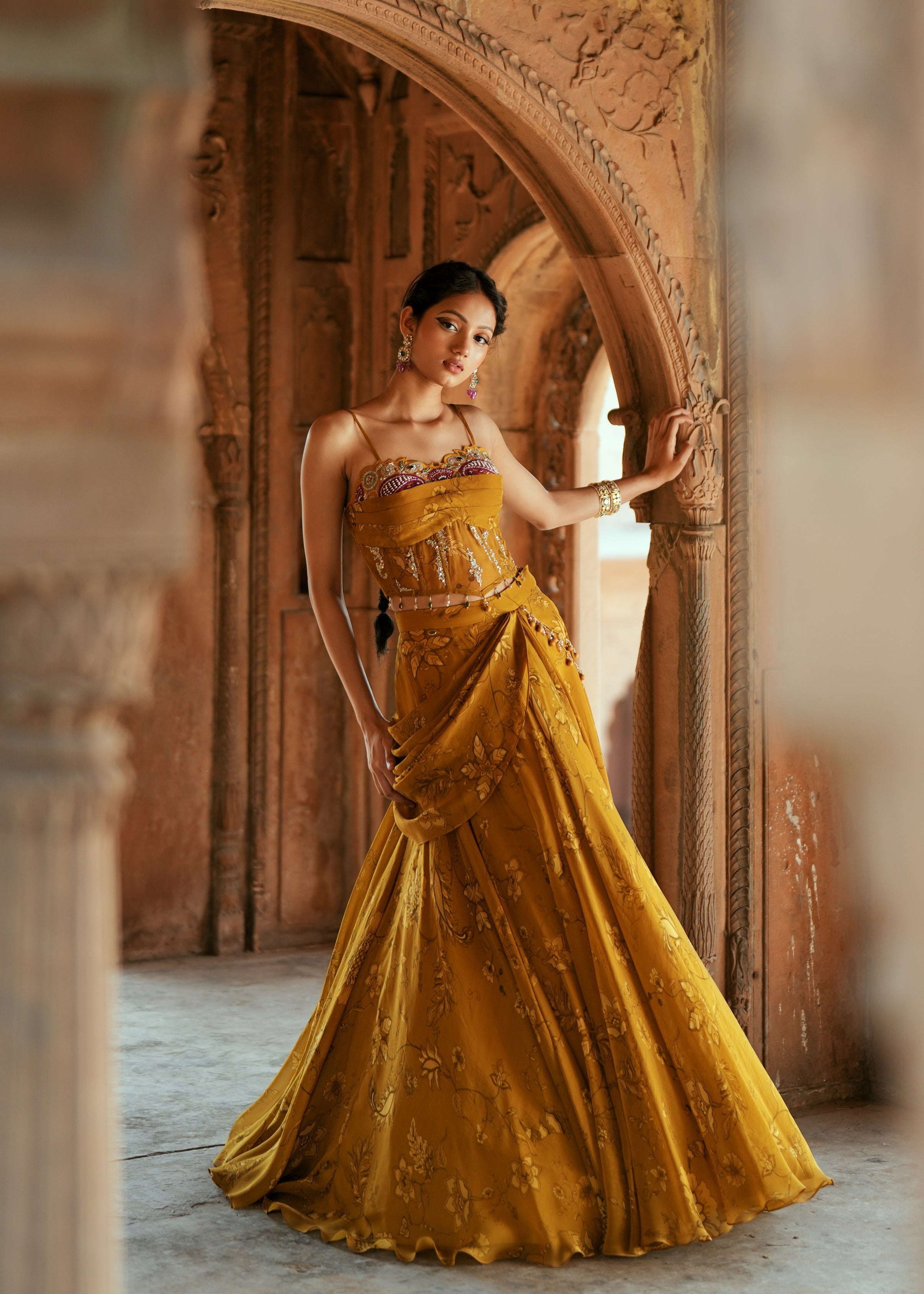 Zareen Drape Lehenga Set