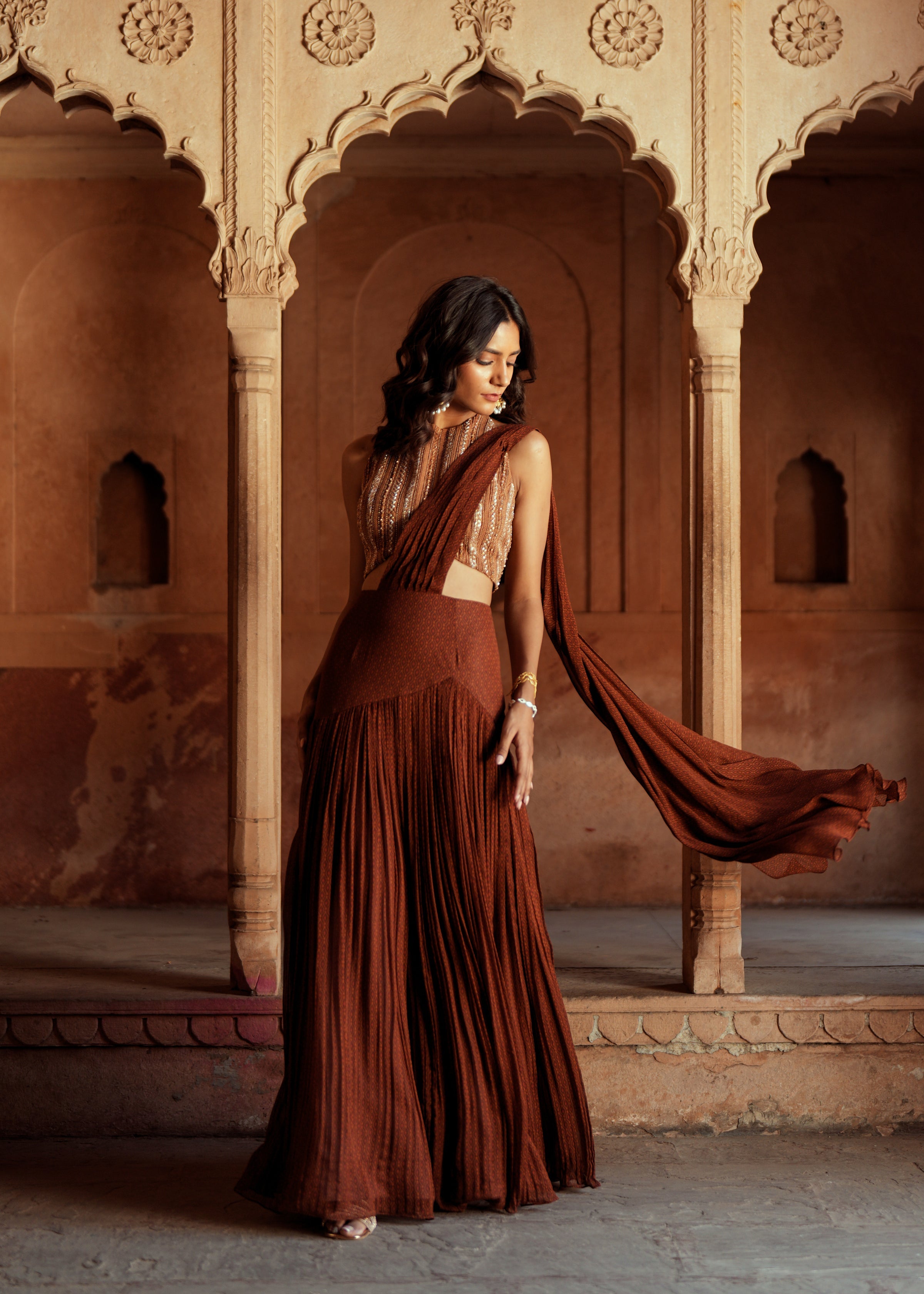 Tahi Drape Saree Set