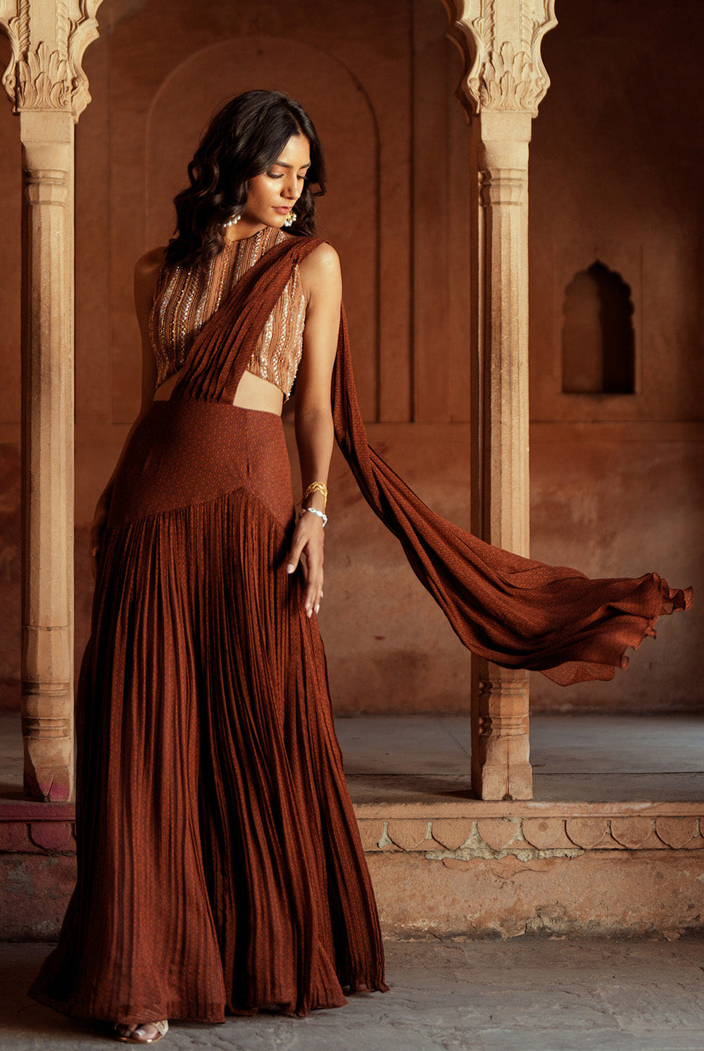 Tahi Drape Saree Set