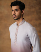 Grey Ombre Kurta Set For Men Side View