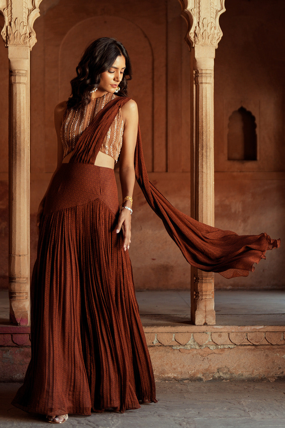 Tahi Drape Saree Set